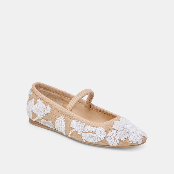 Dolce Vita Rhodie Ballet Flats Natural Multi Floral Sequin NATURAL MULTI FLORAL SEQUIN