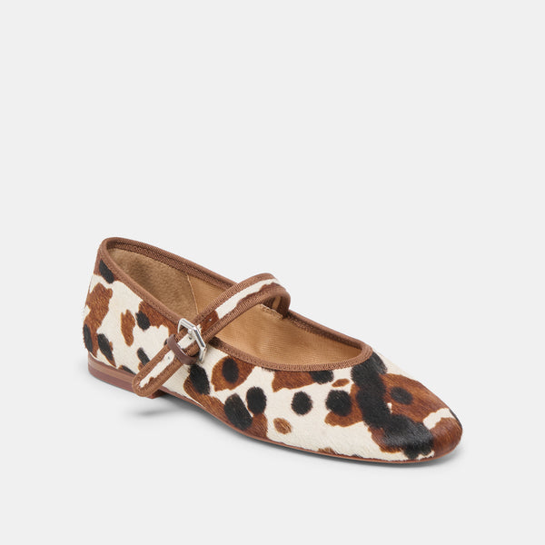 Dolce Vita Roslyn Ballet Flats Cocoa Taurus Calf Hair COCOA TAURUS CALF HAIR