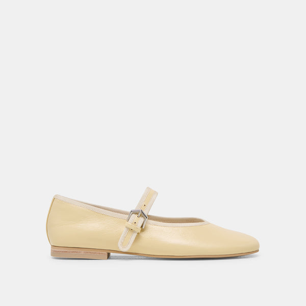 Dolce Vita Roslyn Ballet Flats Light Yellow Leather LIGHT YELLOW LEATHER