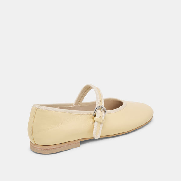 Dolce Vita Roslyn Ballet Flats Light Yellow Leather LIGHT YELLOW LEATHER