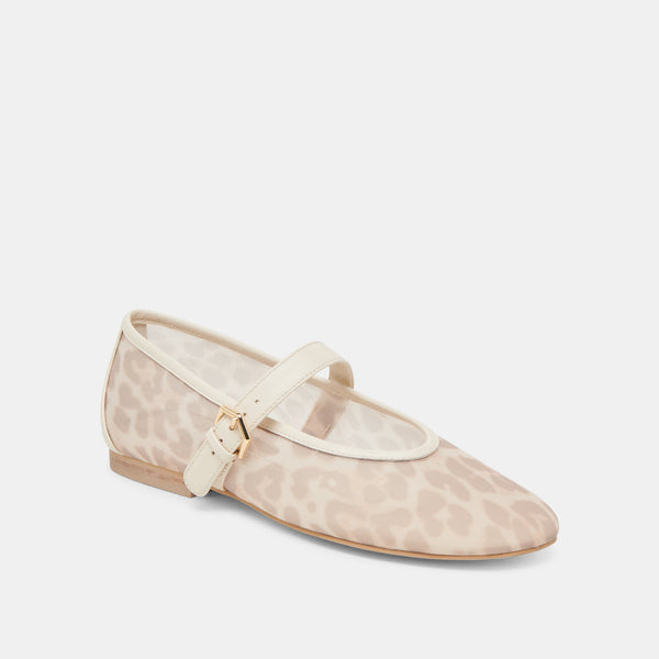Dolce Vita Roslyn Ballet Flats White Leopard Mesh WHITE LEOPARD MESH