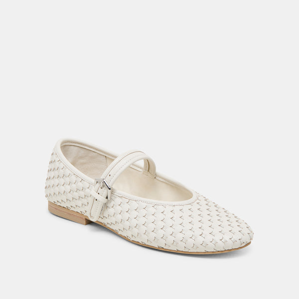 Dolce Vita Roslyn Woven Ballet Flats True White Woven Leather TRUE WHITE WOVEN LEATHER