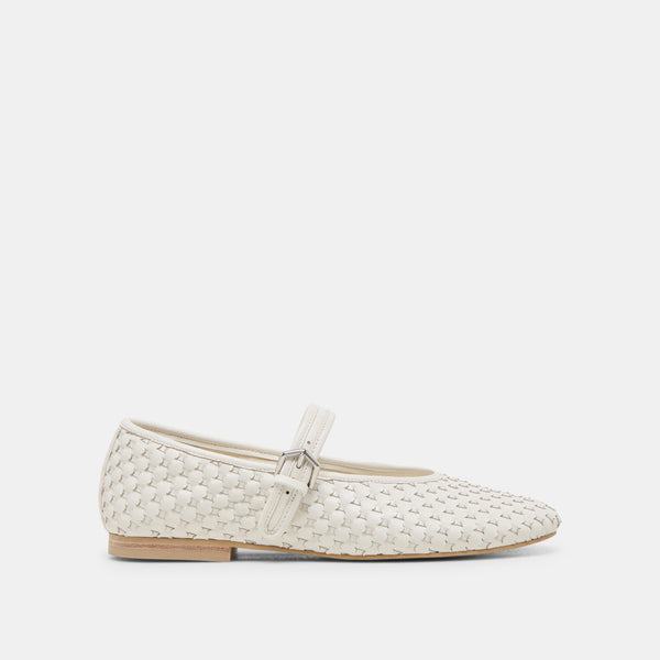 dolce vita Roslyn Woven Ballet Flats True White Woven Leather TRUE WHITE WOVEN LEATHER