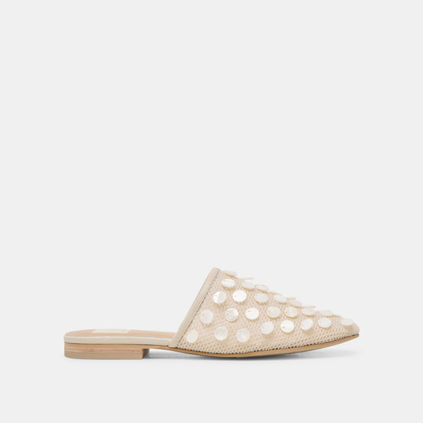 Dolce Vita Rova Bead Flats Ivory Disc Mesh IVORY DISC MESH