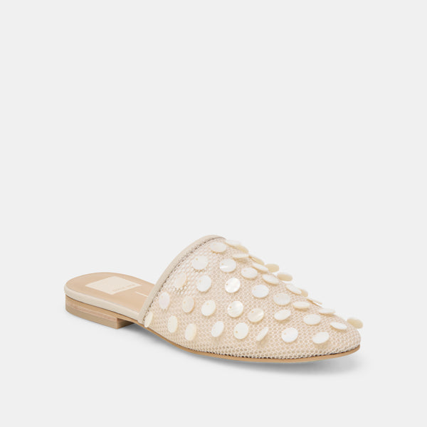 Dolce Vita Rova Bead Flats Ivory Disc Mesh IVORY DISC MESH