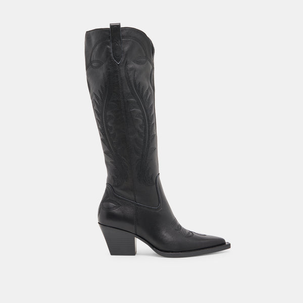 Dolce Vita Ryatt Extra Wide Calf Boots Black Leather BLACK LEATHER