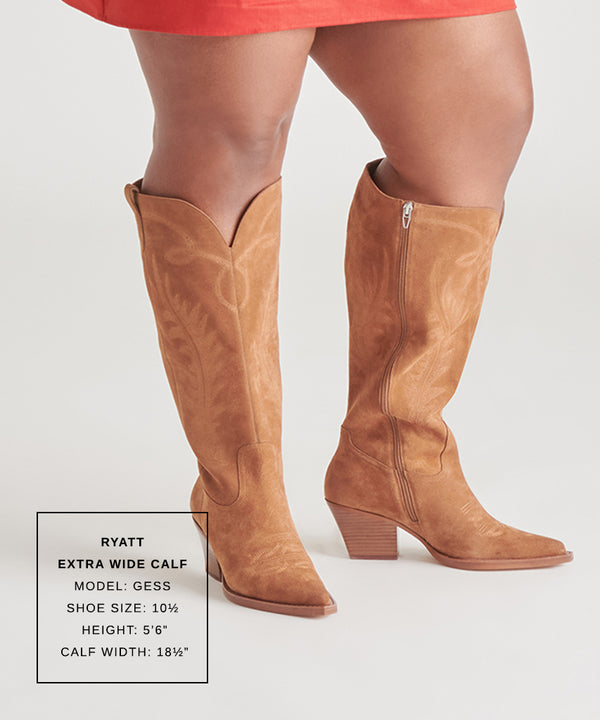 Dolce Vita Ryatt Extra Wide Calf Boots Pecan Suede PECAN SUEDE