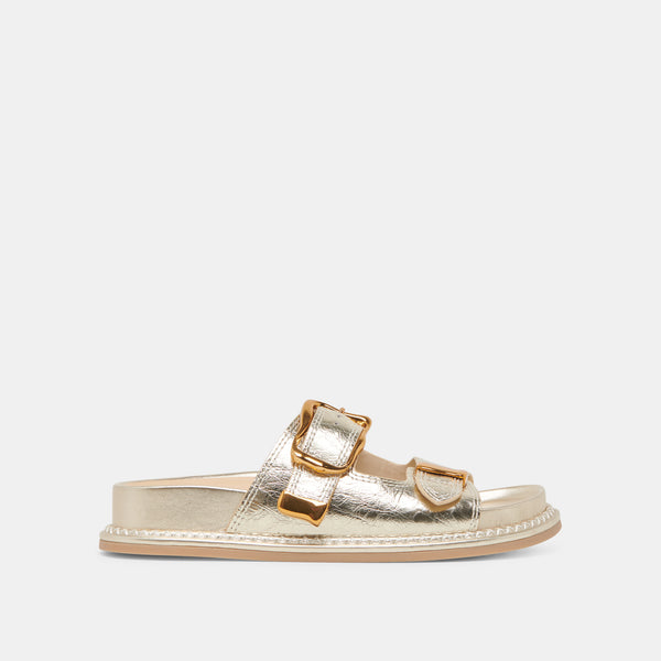 Dolce Vita Sevana Sandals Light Gold Distressed Leather LIGHT GOLD DISTRESSED LEATHER