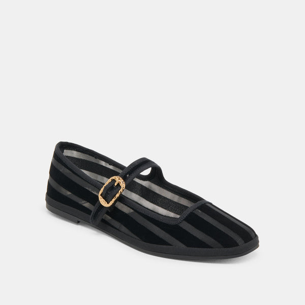 Dolce Vita Tameka Ballet Flats Black Stripe Mesh BLACK STRIPE MESH