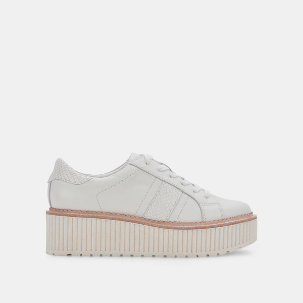 Dolce Vita Tiger Sneakers White Leather WHITE LEATHER