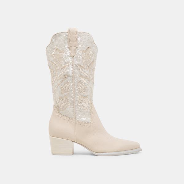 Dolce Vita Vorah Pearl Boots Creme Sequin CREME SEQUIN