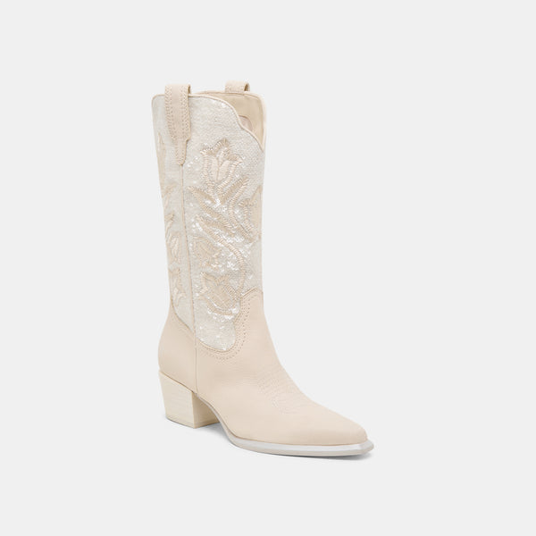 Dolce Vita Vorah Pearl Boots Creme Sequin CREME SEQUIN