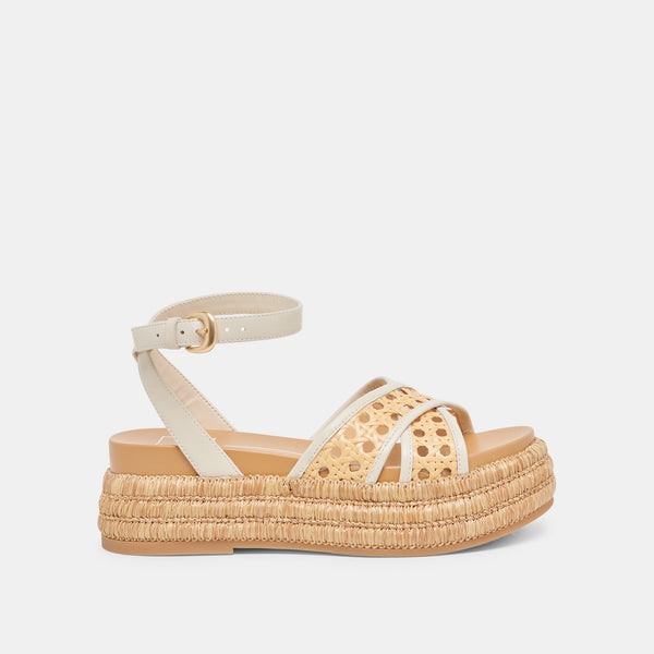Dolce Vita Wriley Sandals Creme Woven Raffia CREME WOVEN RAFFIA