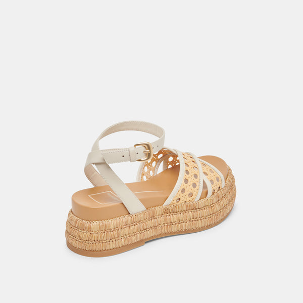 Dolce Vita Wriley Sandals Creme Woven Raffia CREME WOVEN RAFFIA