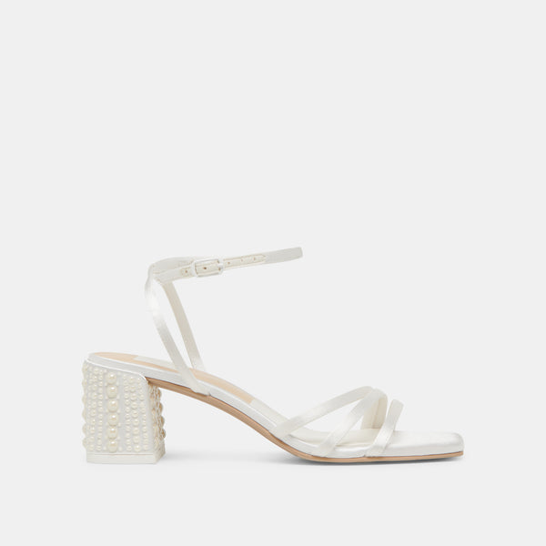 Dolce Vita Ysabel Pearl Heels True White Satin TRUE WHITE SATIN