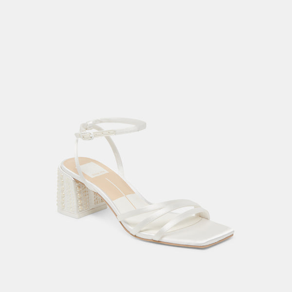 Dolce Vita Ysabel Pearl Heels True White Satin TRUE WHITE SATIN