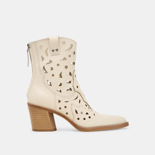 dolce vita Zenobi Booties Off White Leather OFF WHITE LEATHER