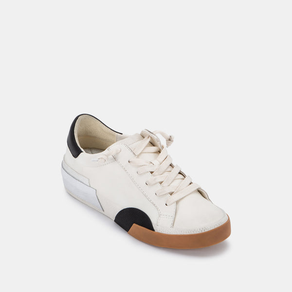 Dolce Vita Zina Sneakers White Black Leather WHITE BLACK LEATHER