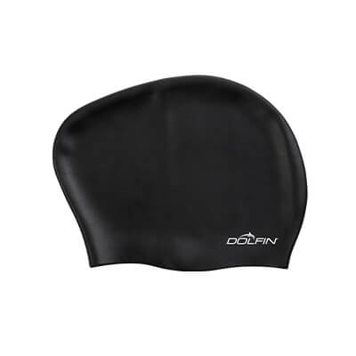Dolfin Black Silicone Long Hair Cap Style #890SL-790