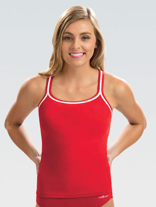 dolfin Women's Red Tankini Top Style #6584C-250