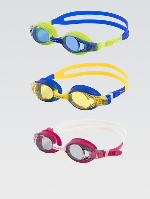 dolfin Flipper Junior Goggle Multi Three-Pack Including Blue/Green/Blue/Yellow and Pink/White Style #856SA3-BBP