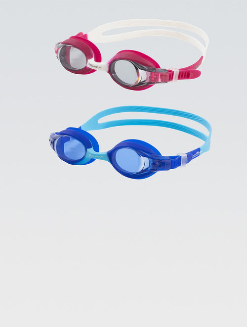 dolfin Flipper Junior Goggle Multi Two-Pack Including Pink/White and Blue/Light Blue Style #856SA2-PWB