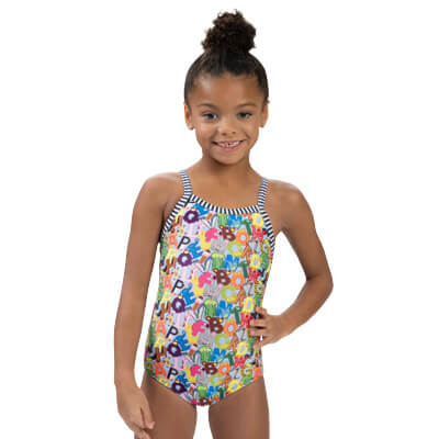 Dolfin Little Dolfin Girls' Alphabet Soup One Piece Swimsuit Style #9810AS-D19