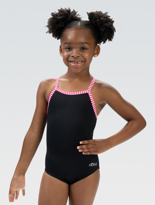 dolfin Little Dolfin Girls' Black One Piece Swimsuit Style #LD9504-790