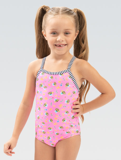 dolfin Little Dolfin Girls Buzy Beez Toddler One Piece Swimsuit Style #9810-B77