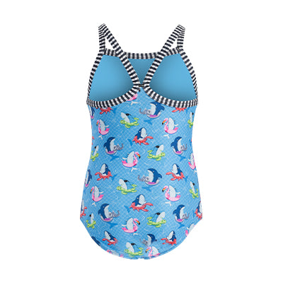 Dolfin Little Dolfin Girls' Fin Floats One Piece Swimsuit Style #9810FF-D32