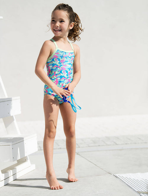 Dolfin Little Dolfin Girls’ One Piece Swimsuit: Hide N Seek Style #9810-C23