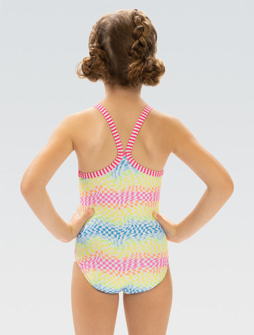Dolfin Little Dolfin Girls' Rainbow Check One Piece Swimsuit Style #9810-C47