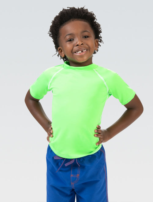 Dolfin Little Dolfin Unisex Solid Lime Short Sleeve Rash Guard Style #100RG-LIM