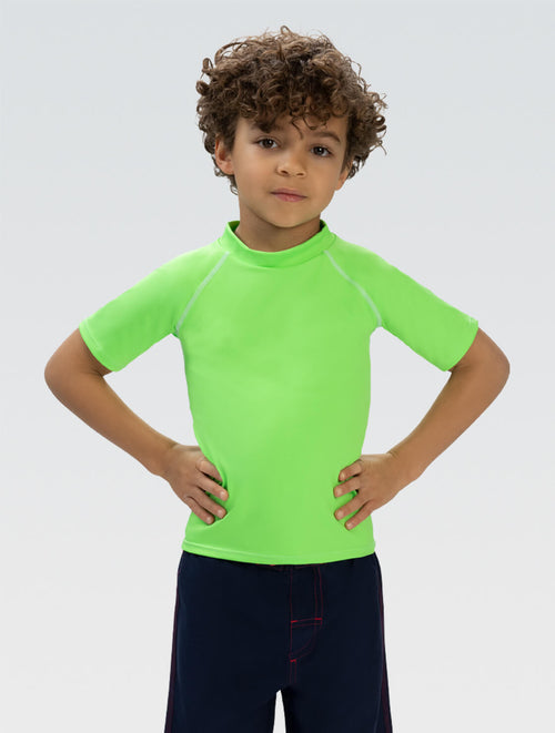 dolfin Little Dolfin Unisex Solid Lime Short Sleeve Rash Guard Style #100RG-LIM