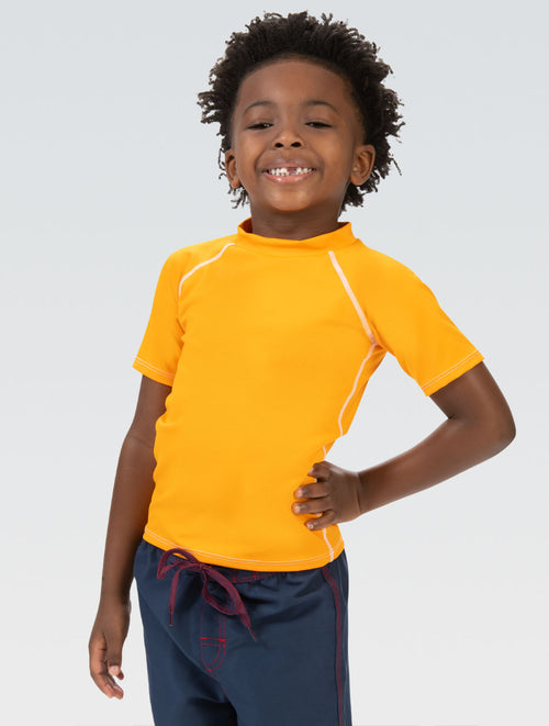 Dolfin Little Dolfin Unisex Solid Orange Short Sleeve Rash Guard Style #100RG-ORG