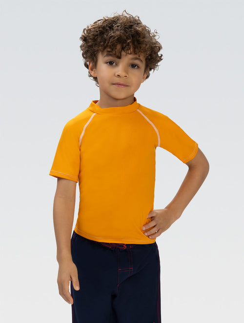 dolfin Little Dolfin Unisex Solid Orange Short Sleeve Rash Guard Style #100RG-ORG