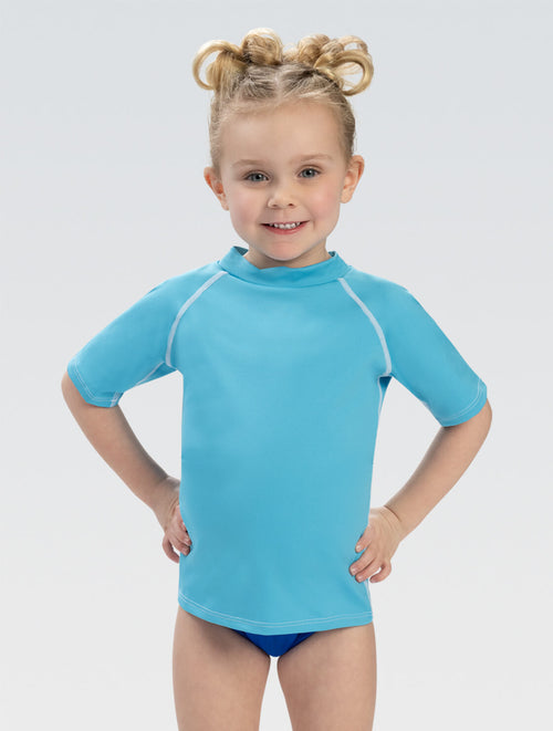 dolfin Little Dolfin Unisex Solid Turquoise Short Sleeve Rash Guard Style #100RG-TUR