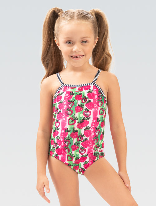 dolfin Little Dolfin Very Berry Printed Scoop Front Once Piece with Straight Back Style #6D10-B67