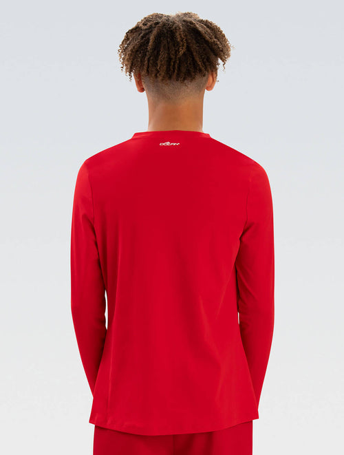 Dolfin Men's Guard Red Crew Neck Long Sleeve Rash Guard Style #5200SLDG-250