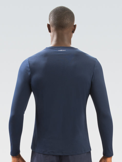 Dolfin Men's Navy Crew Neck Long Sleeve Rash Guard Style #5200SLD-490
