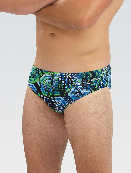 dolfin Men's Reliance Hive All-Over Racer - Blue/Green Style #7100HIVE-964