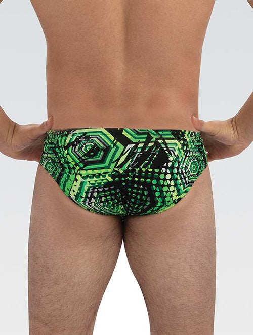 Dolfin Men's Reliance Hive All-Over Racer - Green Style #7100HIVE-310