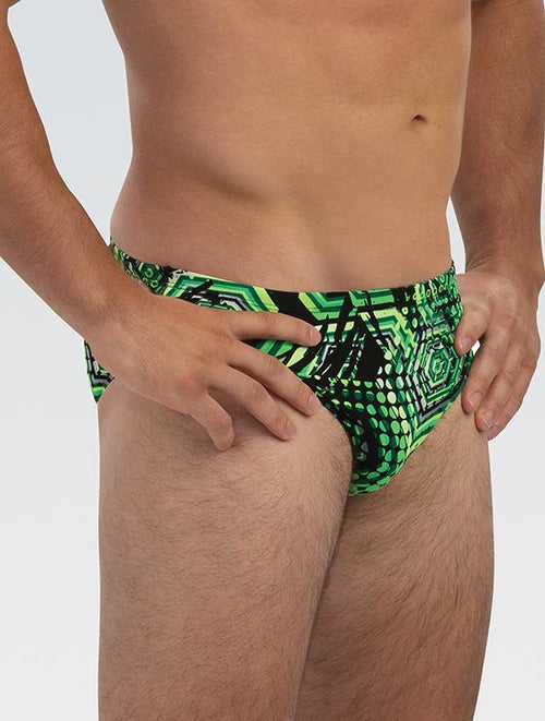dolfin Men's Reliance Hive All-Over Racer - Green Style #7100HIVE-310