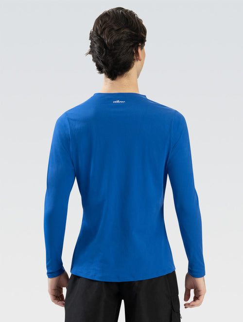 Dolfin Men's Royal Crew Neck Long Sleeve Rash Guard Style #5200SLD-475