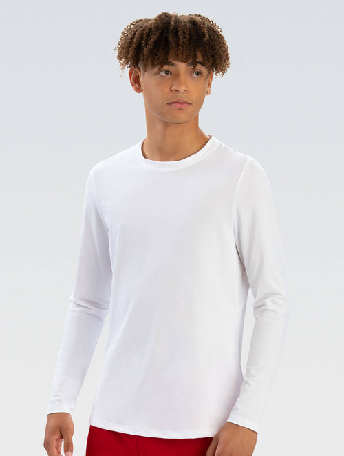 dolfin Men's White Crew Neck Long Sleeve Rash Guard Style #5200SLD-100