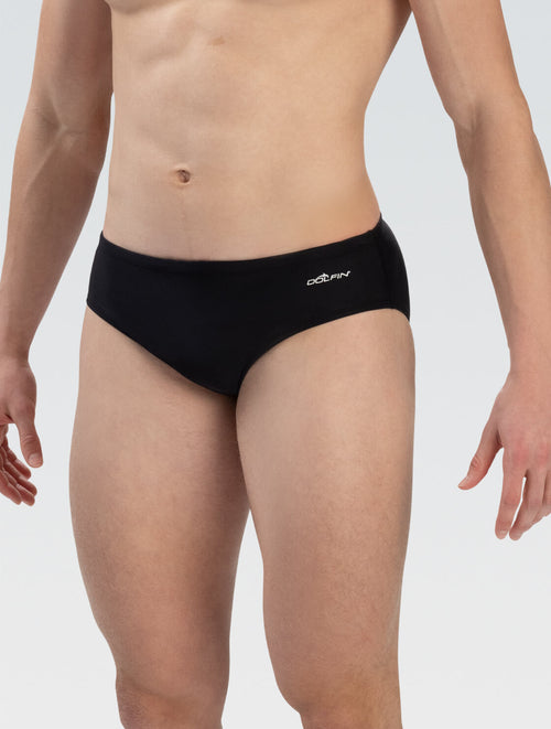 dolfin Men's XtraSleek Spandex Solid Black Team Racer Style #7900L-790 dolfin Men's XtraSleek Spandex Solid Black Team Racer Style #7900L-790