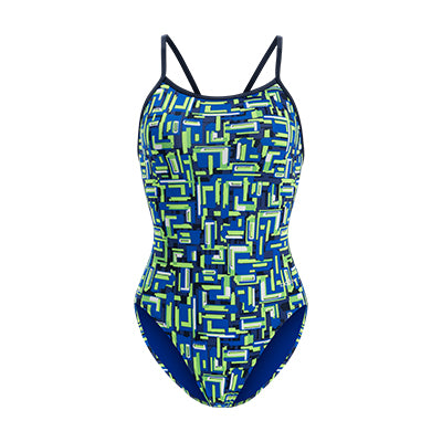 Dolfin Reliance Bionic Blue And Green V-Back One Piece Style #0100BC-D47