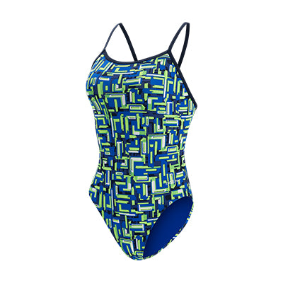 Dolfin Reliance Bionic Blue And Green V-Back One Piece Style #0100BC-D47