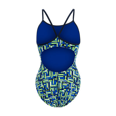 Dolfin Reliance Bionic Blue And Green V-Back One Piece Style #0100BC-D47