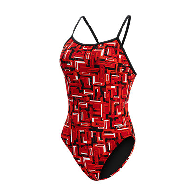 Dolfin Reliance Bionic Red V-Back One Piece Style #0100BC-D44